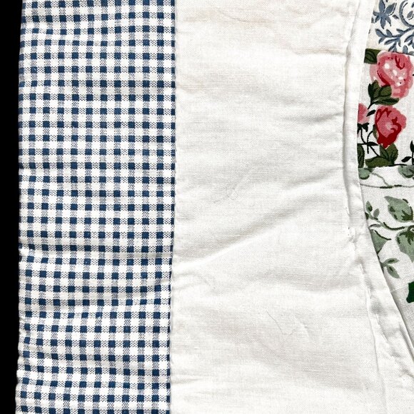 2 Standard Pillow Shams Double Wedding Ring  Patchwork Hand Stitched Country Far - Picture 8 of 11